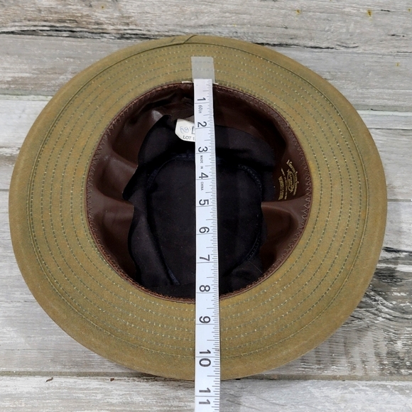 Vintage C.C. FILSON Co. Tin Cloth Bonded Leather Packer Hat - Picture 13 of 16